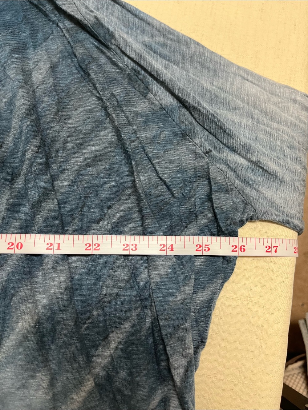 Hard Tail Forever L blue tie-dye 3/4 sleeve slouchy tee - Picture 4 of 12